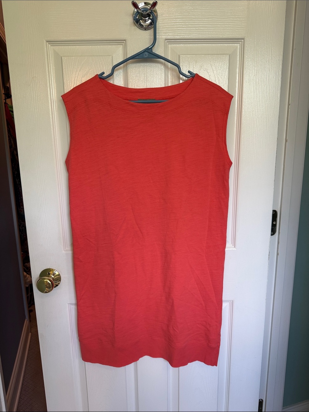 Lilla P Sleeveless Coral Slub Knit Shift Dress